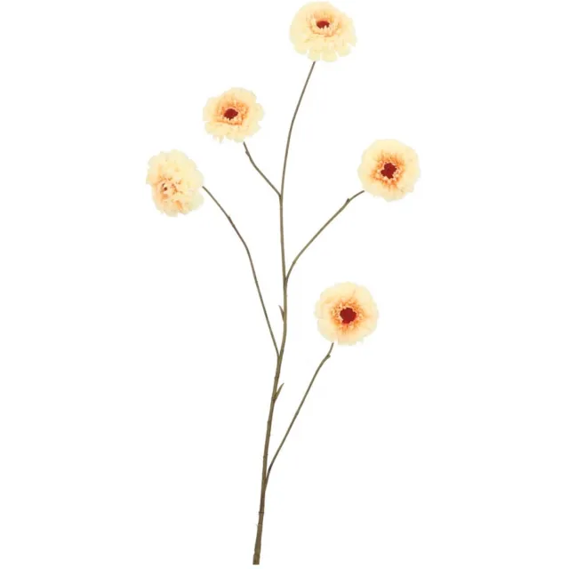 DK design Daan Kromhout - Kunstbloem - Zinnia - Perzik - Peach - Geel - 106 cm - zijden bloem Perzik Geel
