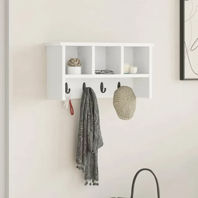 vidaXL Wandgemonteerde kapstok Wit 50 x 16 x 26 cm