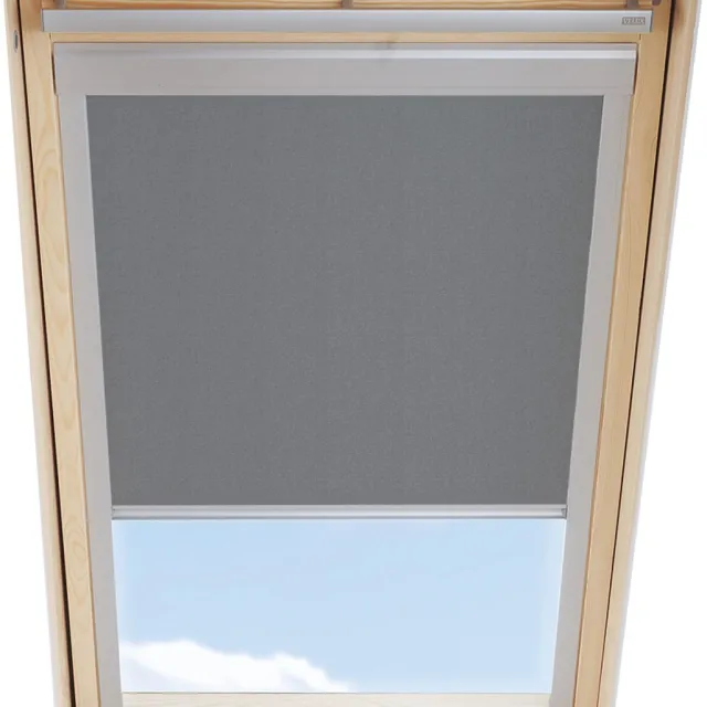 LUXTRA Verduisterend Rolgordijn passend op VELUX Dakramen SK06, Grijs