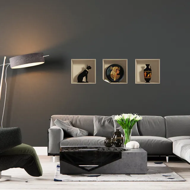 Ambiance Sticker Sticker met 3D-effect, Egyptische decoratie, 40 x 120 cm Multi color