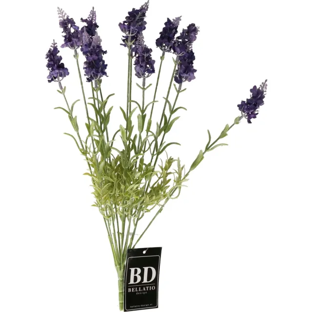 Bellatio Design kunstbloemen bos Lavendel / lavendula - 40 cm - donkerblauw/paars - kunst zijdebloemen