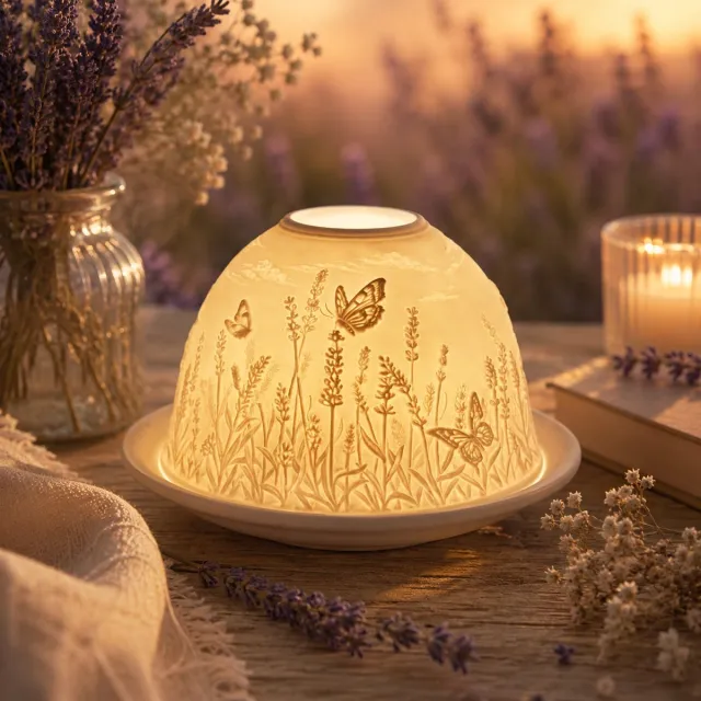 Candle Wisdom Porseleinen waxinelichthouder – Natuur – Porseleinen theelichthouder - Porseleinen koepel – Sfeerlicht - Cadeau – Geschenk – Valentijn – Moederdag – Verjaardag – Kerst Wit 2