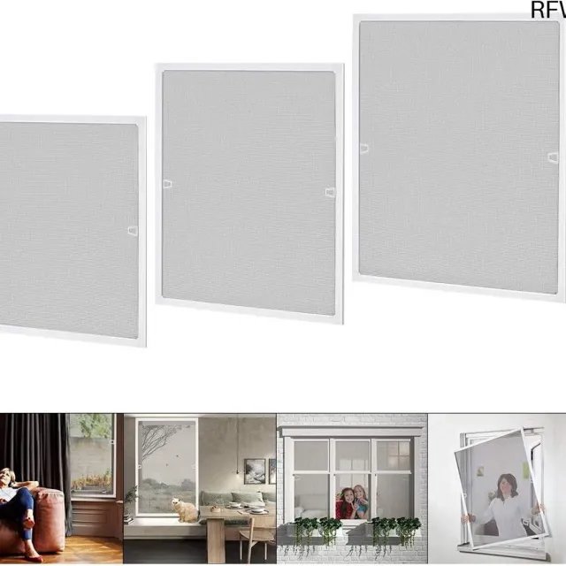 RFWR Aluminium Raamhor 120x140cm - Muggennet zonder Boren - Luchtdoorlatend en Eenvoudige Installatie Wit