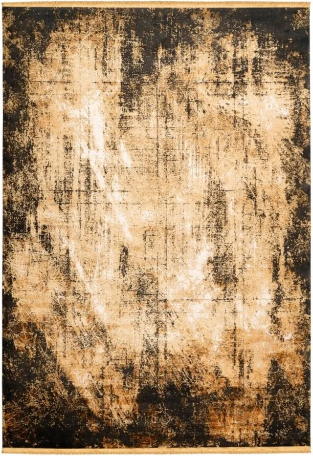 Muratap Luxury Picasso Art Elysee Laagpolig Velvet Vloerkleed Goud- 160x230 CM