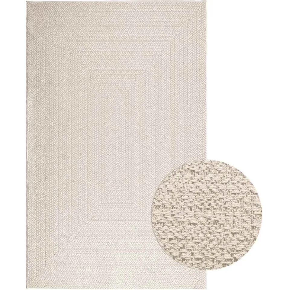 vidaXL Vloerkleed ZIZUR room binnen en buiten 160x230 cm jute look crème, foto 2