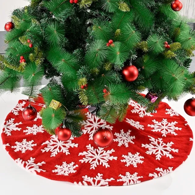 Livano Kerstboomkleed - Kerstboom Mand - Kerstboomrok Voor Kunstboom - Kerstboomrok - Kerstboomring - Kerstrok - Kerstboomdeken - Kerstkleed - Rond 100cm Rood
