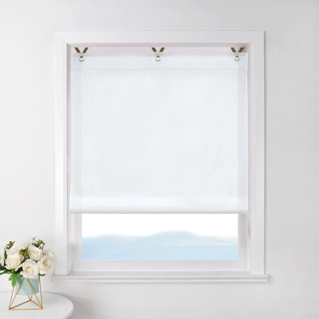 Ibenzoa Vouwgordijn - Transparant - 80x130 cm - Wit - Voile