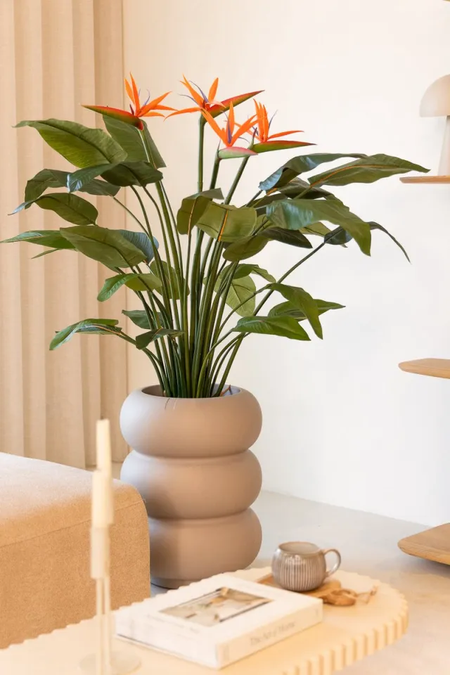 PrettyPlants Strelitzia Kunstplant 120cm | Strelitzia Nicolai Kunstplant | Strelitzia Nepplant | Kunst Strelitzia | Kunstplant voor Binnen met bloem Groen
