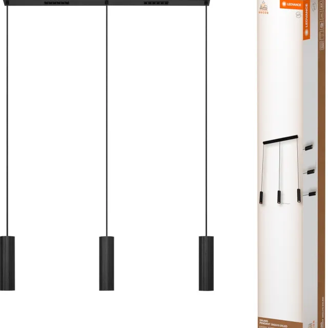 LEDVANCE Decor Drums Hanglamp 3XGU10 2XLED Zwart
