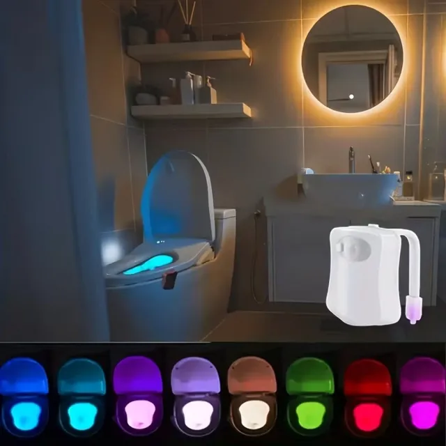 Gebroeders Vrients Toiletverlichting 16 kleuren LED Nachtlampje met bewegingssensor, Werkt op Batterijen, Kleurafstelling Functies. Toiletlamp / wc lamp. Wit