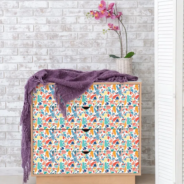 Ambiance Sticker Terrazzo meubelsticker, Ankara-patroon, 40 x 60 cm Multi color