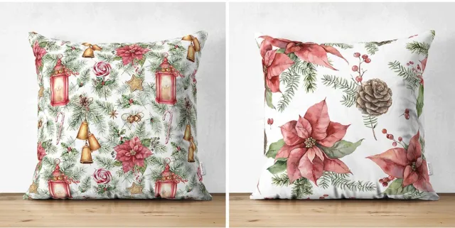 De Groen Home Sierkussen velvet set van 2 stuks - 50x50 - Kerst decoratie - De Groen Home rood