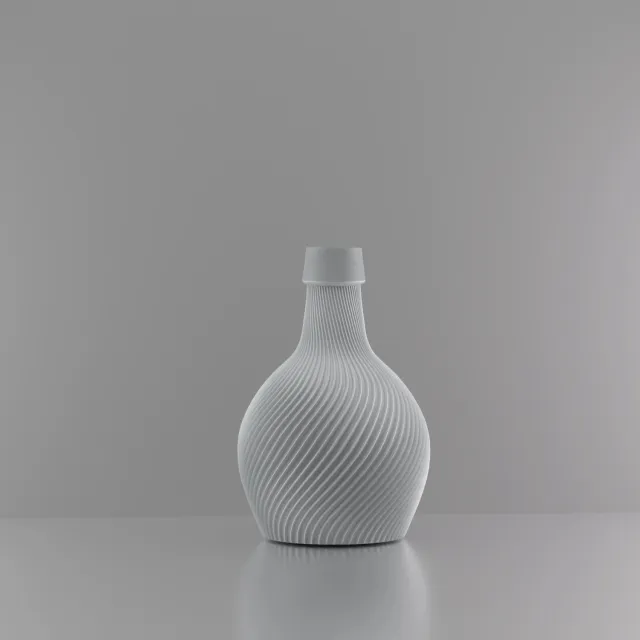 3d-gezellig Anzio - Vaas - Waterdicht - Grijs - Maat 25 cm - Kunststof - Modern - Bloemenvaas - 100% gerecycled PLA (bioplastic)