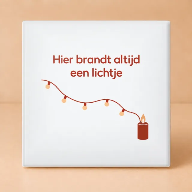 Bedruk King Moderne typografische Winterse gloed in huis Tegel – Stijlvolle decoratieve poster voor warme sfeer en interieur - 15 x 15 cm Wit