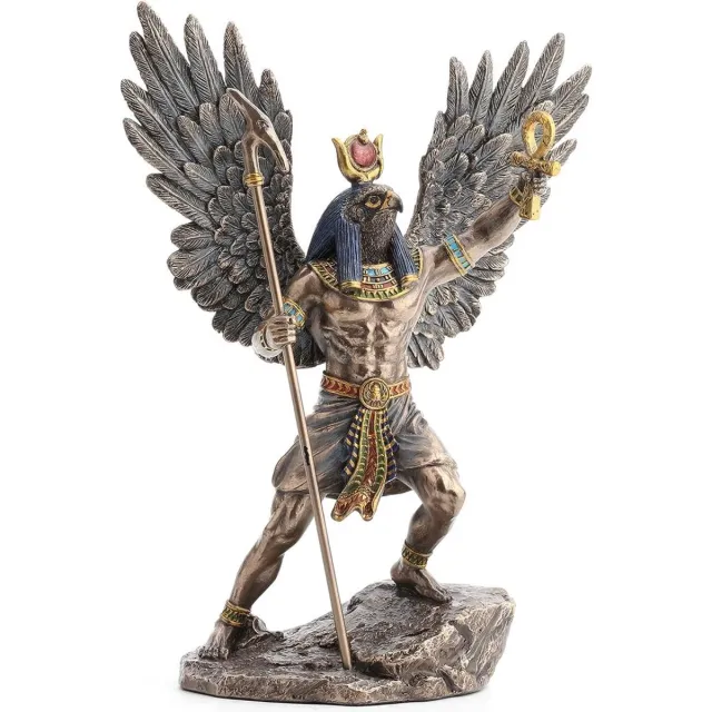 Veronese Design Ra de oud-Egyptische Zonnegod - Gebronsd beeld - (hxbxd) ca. 27cm x 20cm x 10cm brons-multicolor