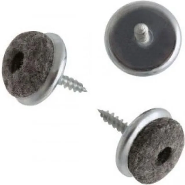 Deltafix viltglijder met schroef / extra zacht grijs vilt / houder metaal metaal / grijs 24 mm 100 st.