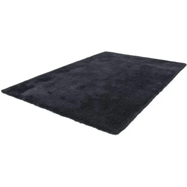 Obsession Lalee Velvet-vloerkleed- uni- effen- tapijt- shaggy- hoogpolig- karpet 160x230 cm Grafiet antraciet Donker grija
