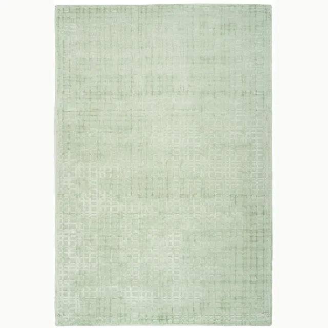 Padiro stijlvol laagpolig vloerkleed 160 x 230 cm - lichtgroen - modern effen ontwerp - voor vloerverwarming - van viscose en katoen