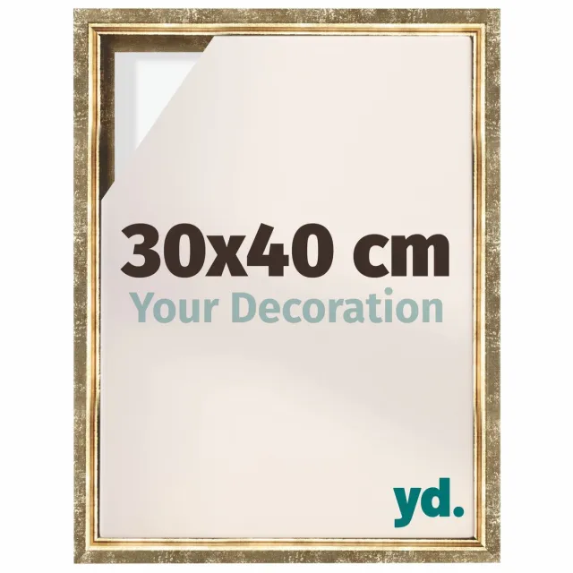 yd. yd, Baklijst 30x40 cm Goud Antiek - Lijst voor Canvasdoek - MDF Lyon