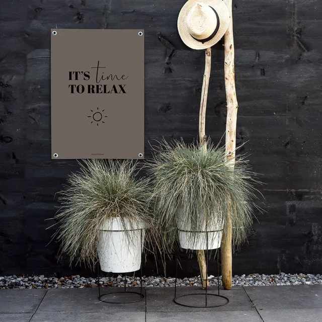 MOODZ design Tuinposter | Buitenposter | It's time to relax | 50 x 70 cm | Bruin
