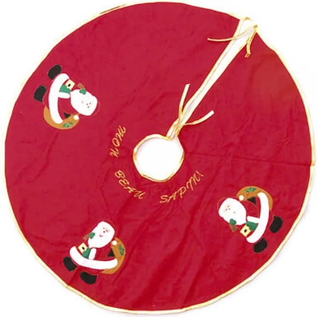 Feeric lights & Christmas Feeric Christmas Kerstboomrok - rood met kerstmannen - D90 cm - polyester - kerstboom kleed