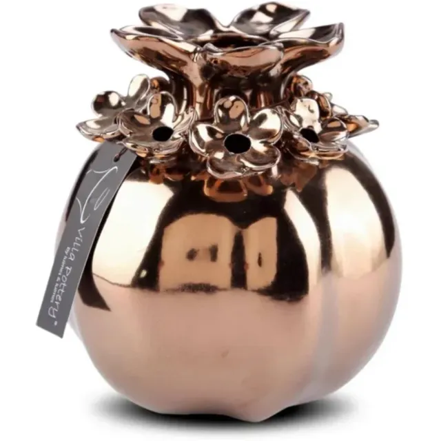 Villa Pottery Gouden bloemenvaas Patricia 14x14x15