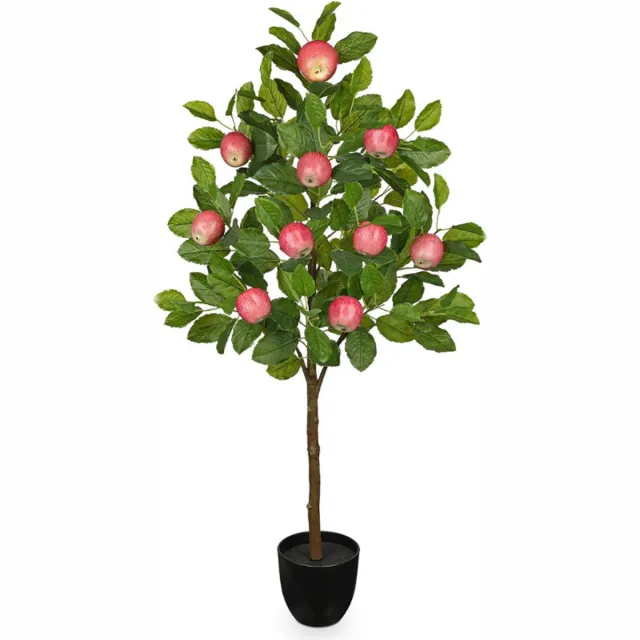 BOG Kunstplant 90 cm - Grote Appelboom In Pot - Nepplant Voor Binnen En Buiten - Moderne Decoratie Voor Badkamer - Woonkamer - Slaapkamer GROEN