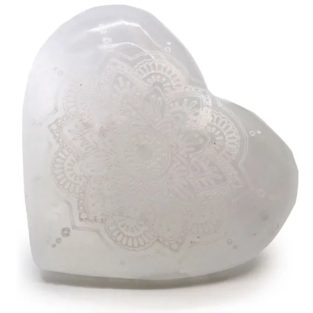 Ancient Wisdom Edelsteen - Seleniet hart 7-8 cm multicolor - kristal - healing - chakra - mandala