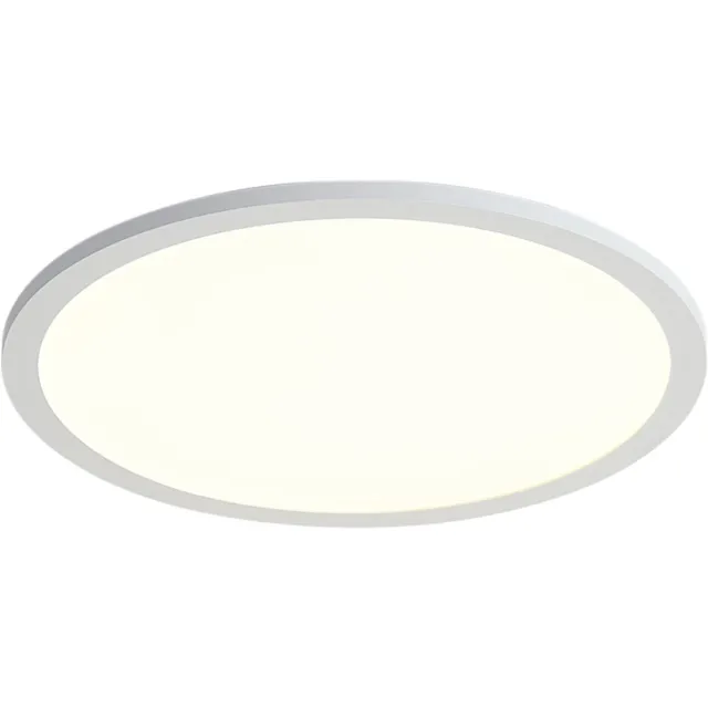 QAZQA knob - Moderne Dimbare LED paneel | Plafondlamp met Dimmer - 1 lichts - Ø 39.4 cm - Wit - Woonkamer | Slaapkamer | Keuken Wit Smart LED