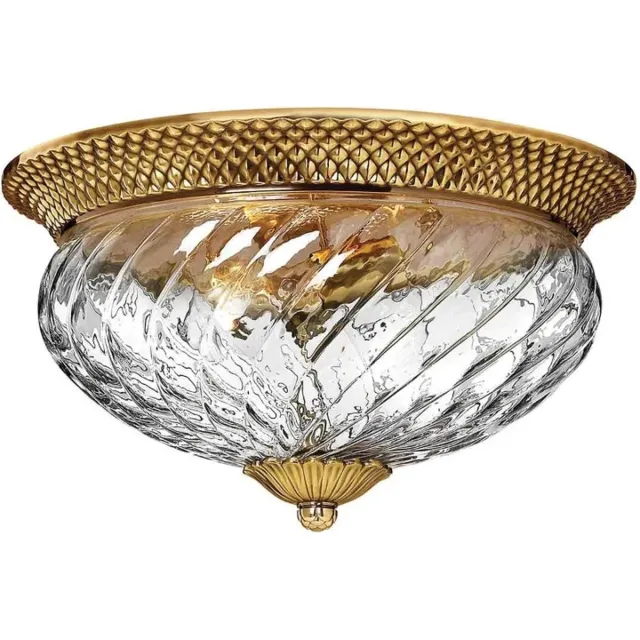 Hinkley LED Plafondlamp Plantation | 3X E27 Max 60W | Dimbaar | Burnished Brass Geen