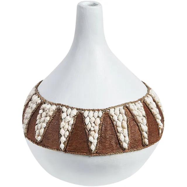 Beliani SIMPANG - Decoratieve vaas - Wit - Terracotta