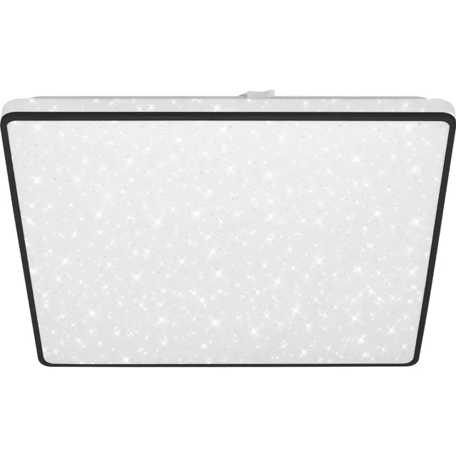 Briloner LED Plafonniére - plafondlamp met sterrenheme - ster decor - neutraal wit licht - 37x37x4.5 cm - zwart