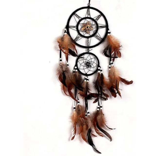 BukkitBow XL Droomvanger - Decoratieve Dromen Vanger - Droomvanger met Kralen en Veren - Bruin