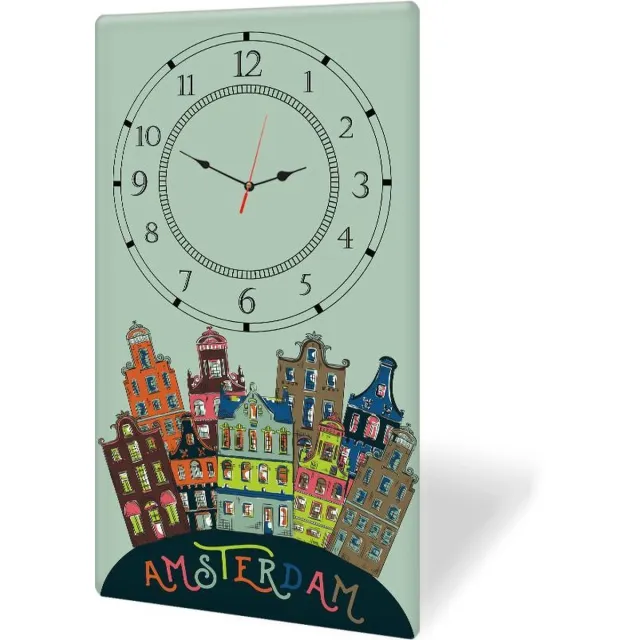DECORITA Model 5 - Tempered Glas Wandklok - 30cm x 52cm - Glazen Gekleurd