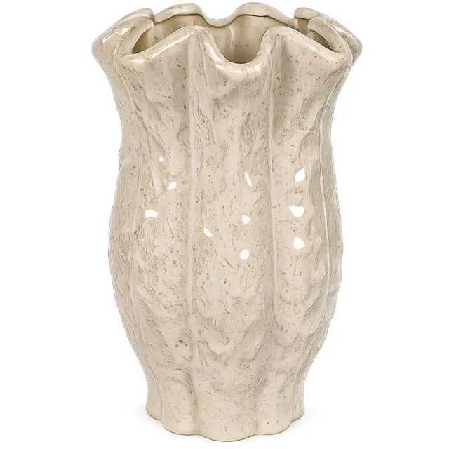 homebound by ky Aardewerk vaas Riff beige