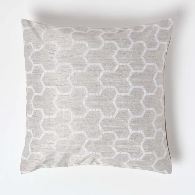Homescapes kussenhoes met geometrisch patroon in naturel, 45 x 45 cm