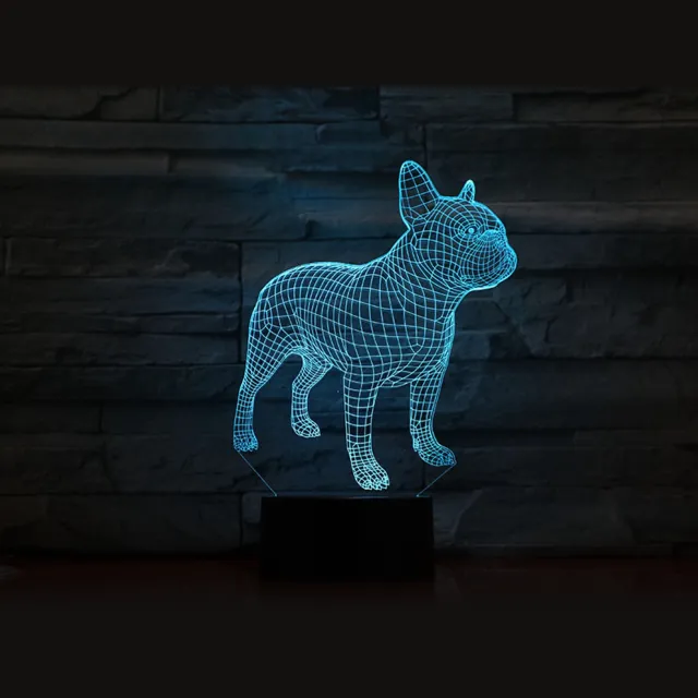 MC Living 3D Led Lamp Met Gravering - RGB 7 Kleuren - Hond