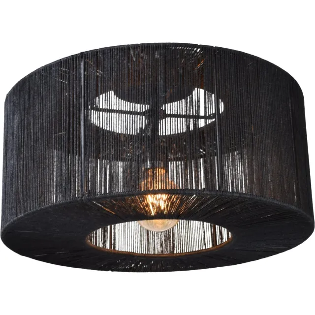 Urban Interiors Plafondlamp - Drum Jute Zwart - Ø45