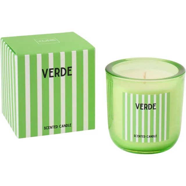 J-Line geurkaars Verde - Spring Ivy & Neroli - glas - groen - large