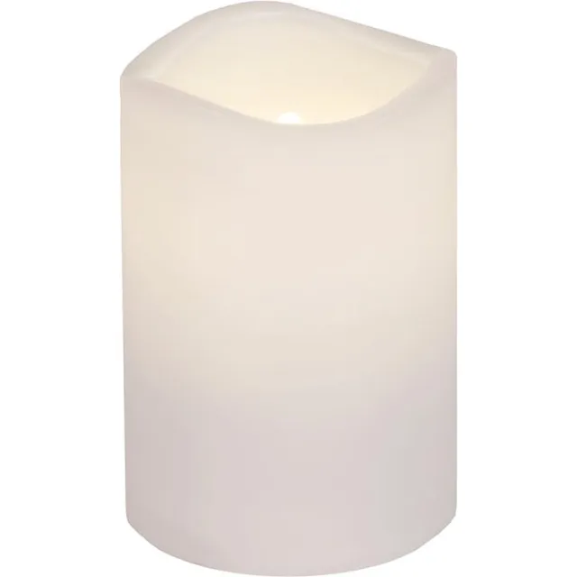 Star Trading Kaars Paul, zuilkaars, wit, LED, timer, warm wit, voor buiten, 11,5 cm