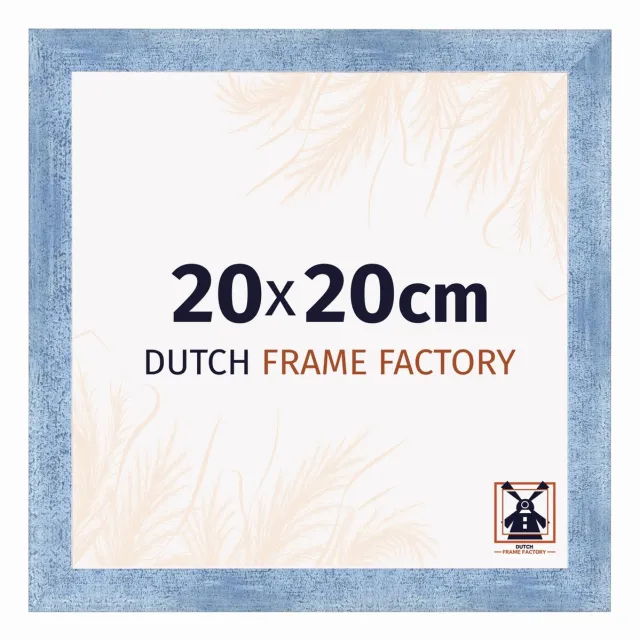 Dutch Frame Factory Fotolijst 20x20 cm - MDF - Helder Blauw Geveegd - Praag
