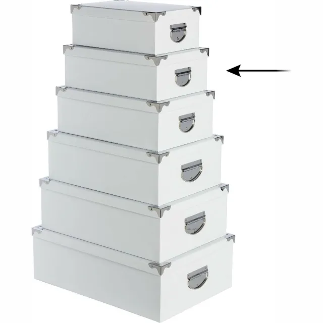 5Five® 5Five Opbergdoos/box - wit - L32 x B21.5 x H12 cm - Stevig karton - Whitebox
