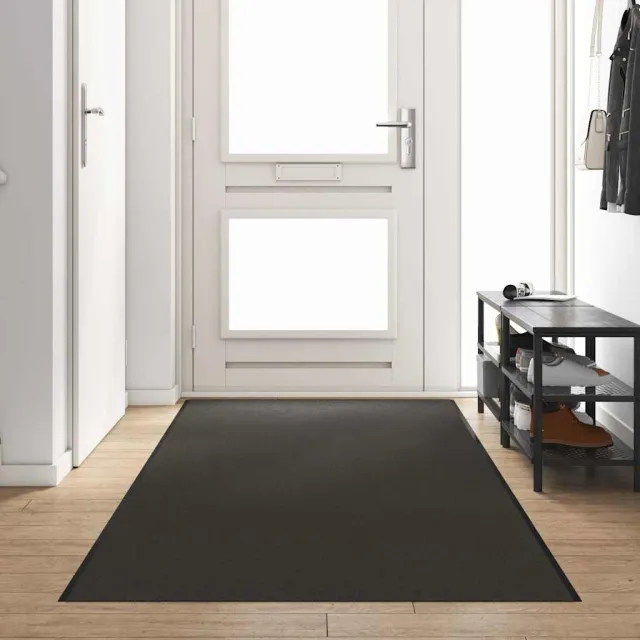 vidaXL Deurmat Anders Antraciet en Zwart 120 x 350 cm Polyamide en PVC Anthraciet
