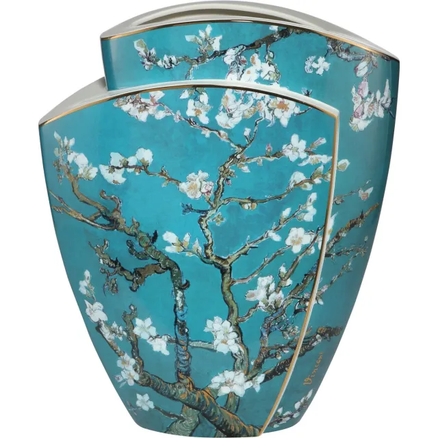 Goebel Vincent van Gogh | Vaas Amandelboom Blauw 43 | Porselein - 43cm - Limited Edition - met echt goud
