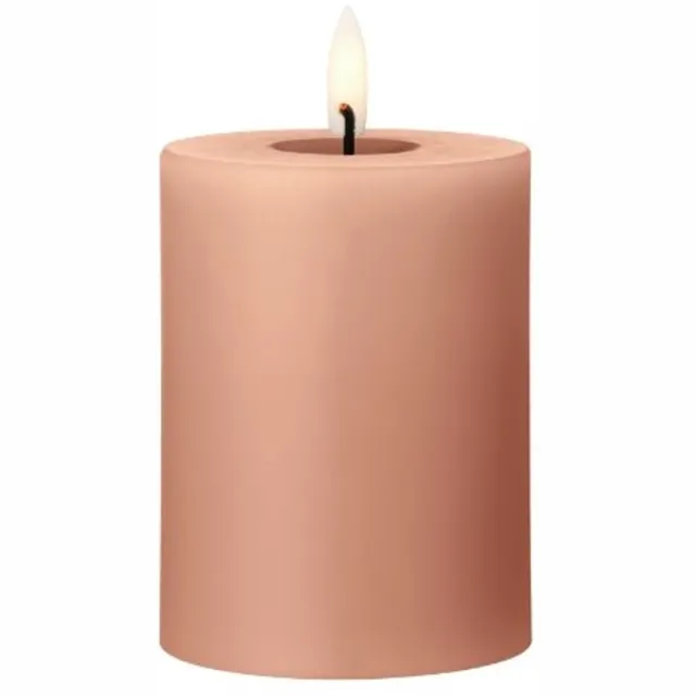 Ester & Erik Stolpkaars 10cm Rosy Caramel LED - Kaarsen roze