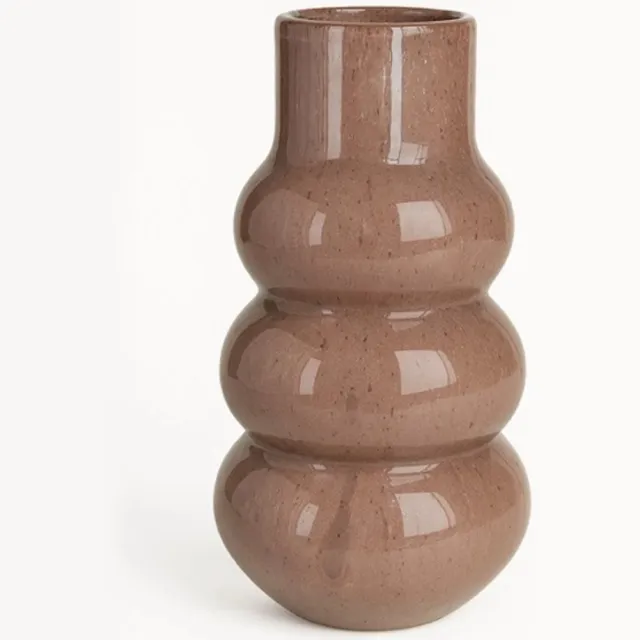 Vase The World Vaas Lomami | Shiny Brown - Bruin | Mondgeblazen glas | D18xH30 cm