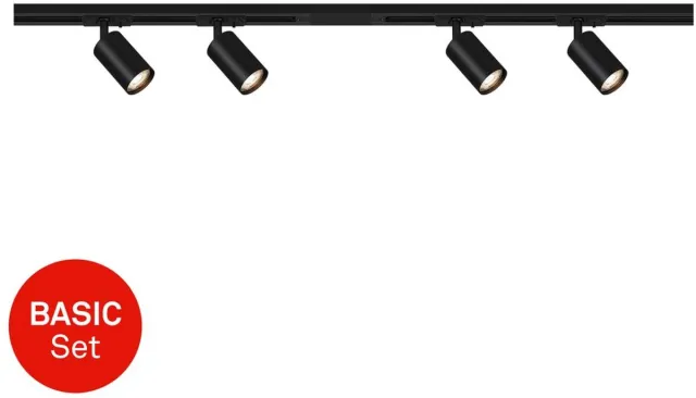 Briloner Rail - Railverlichting - opbouwspots - startset opbouwrail - 4x GU10 spots - draaibaar - 150 cm - zwart