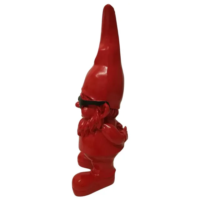 Nakiche Koi Coole rode tuin kabouter met zwarte zonnebril - 40cm rood