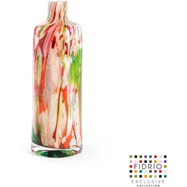 Fidrio Design vaas Bottled - Fidrio MIXED COLOURS - glas, mondgeblazen bloemenvaas - diameter 8 cm hoogte 25 cm Multicolor