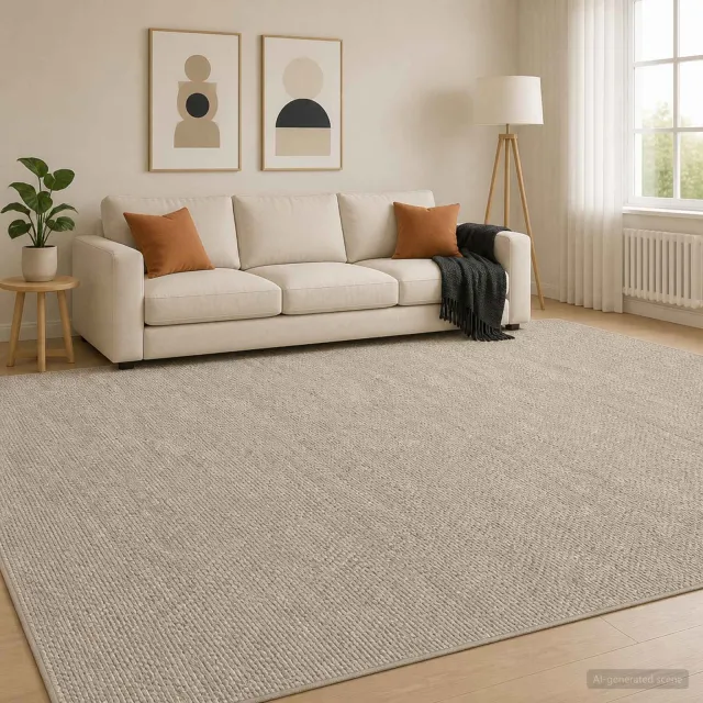 vidaXL Vloerkleed Beige 300 x 400 cm 100% Polyester 3 mm Wasbaar, foto 2